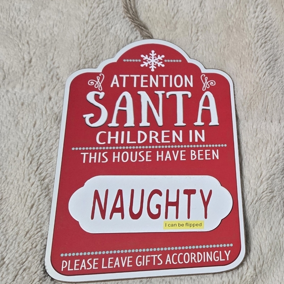 Attention Santa Holiday Changeable Sign Naughty or Nice NEW - Picture 1 of 10